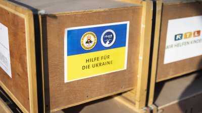 Ukraine-Hilfe aus Nordrhein-Westfalen: Ministerpräsident Wüst bei I.S.A.R. Germany in Hünxe